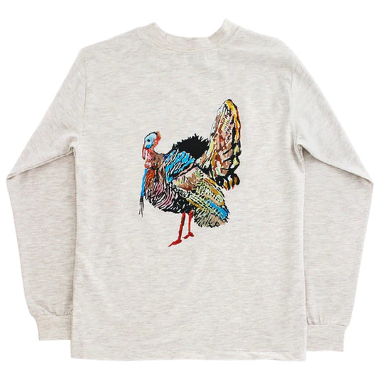 J. Bailey Long Sleeve Logo Tee- Turkey on Oatmeal