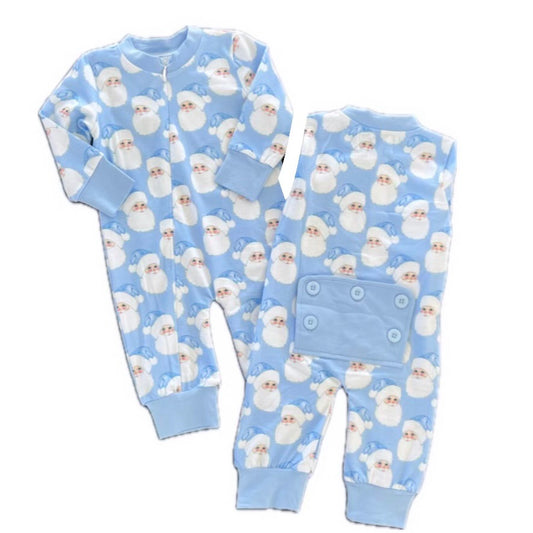 Blue Santa Pj Romper