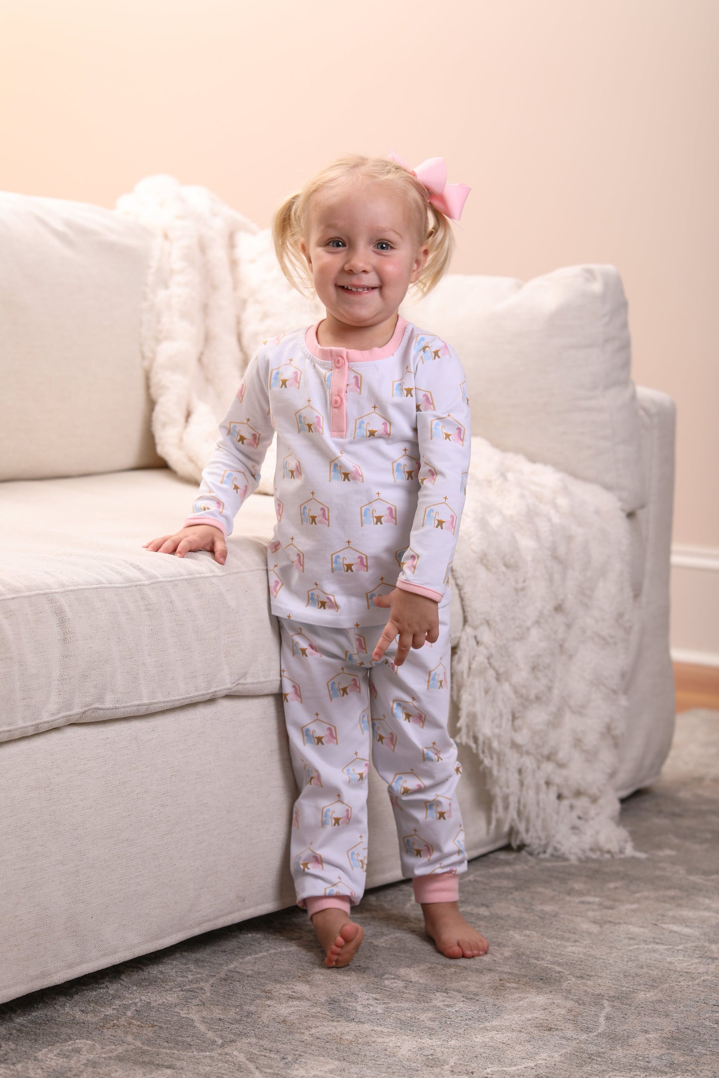 Christmas Nativity Pajamas- Light Pink