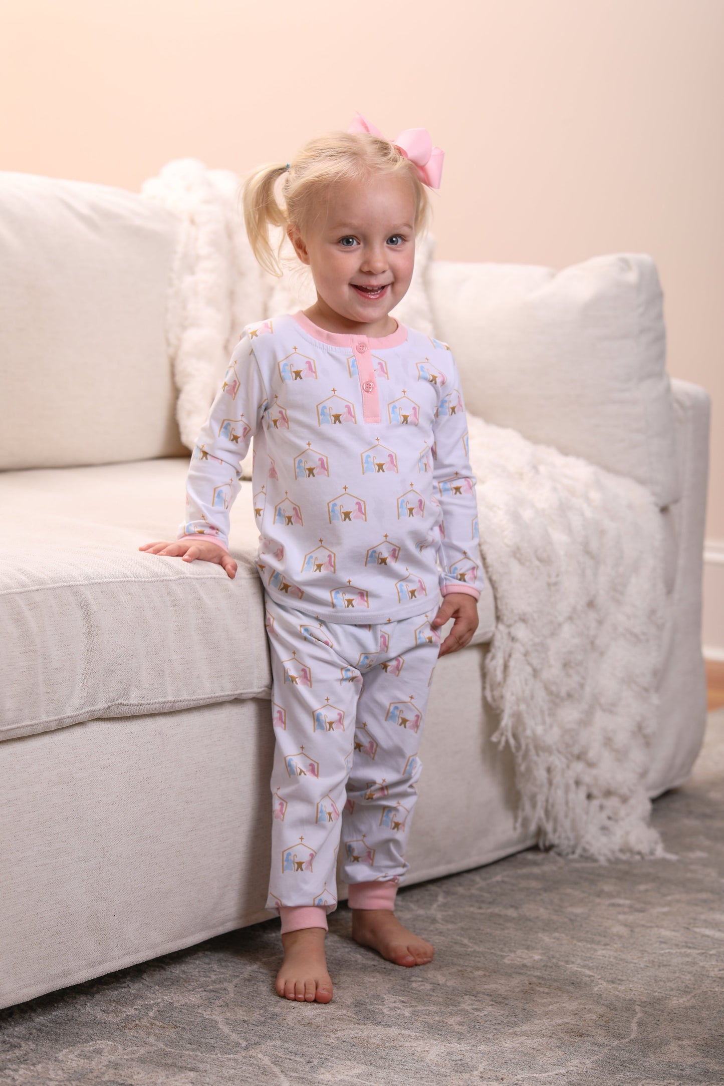 Christmas Nativity Pajamas- Light Pink