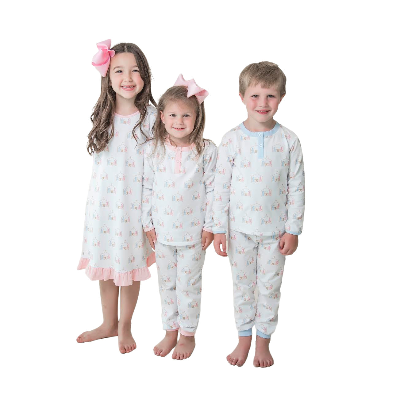 Christmas Nativity Pajamas- Light Pink