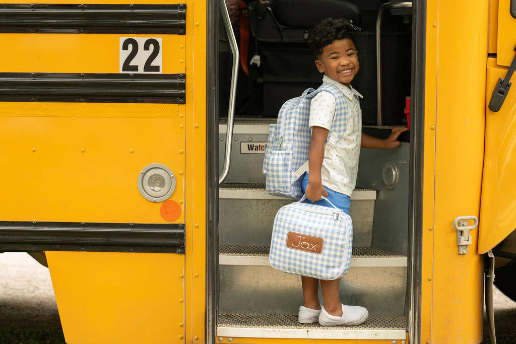 Backpack - Blue Gingham (monogram included)