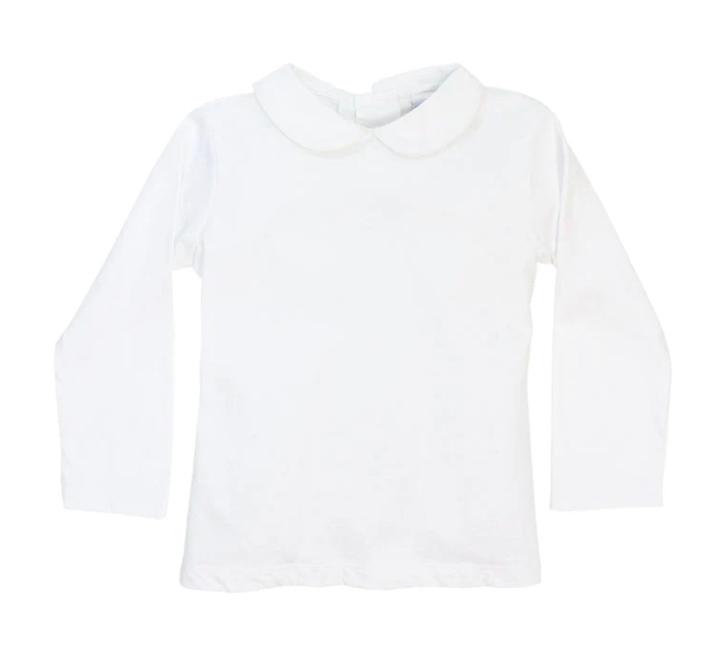 White Knit-Unisex Long Sleeve Button Back Piped Shirt