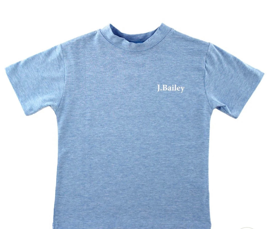 J. Bailey S/S Logo Tee- Golf on Heathered Blue