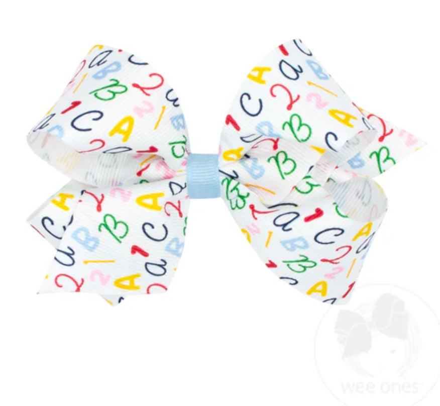 King ABC's School-themed Printed Grosgrain Hair Bow