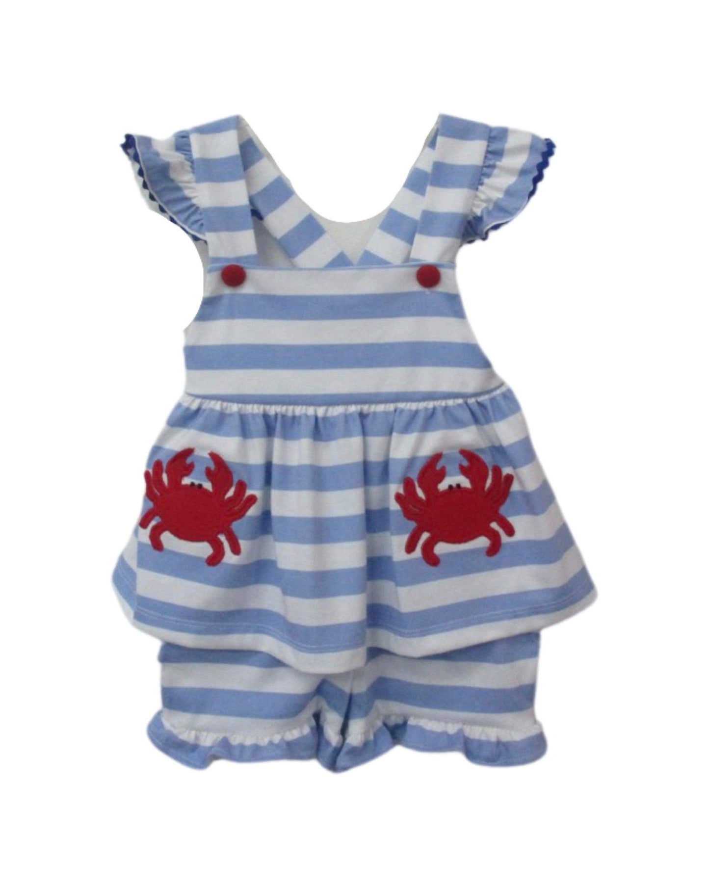 Light Blue Ruffle Crab Short Set