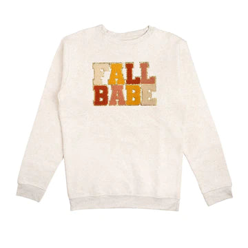 FALL BABE PATCH ADULT SWEATSHIRT - NATURAL