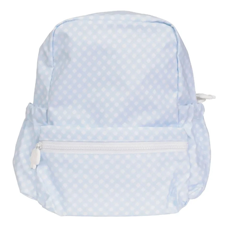 The Tot Backback- Blue Gingham