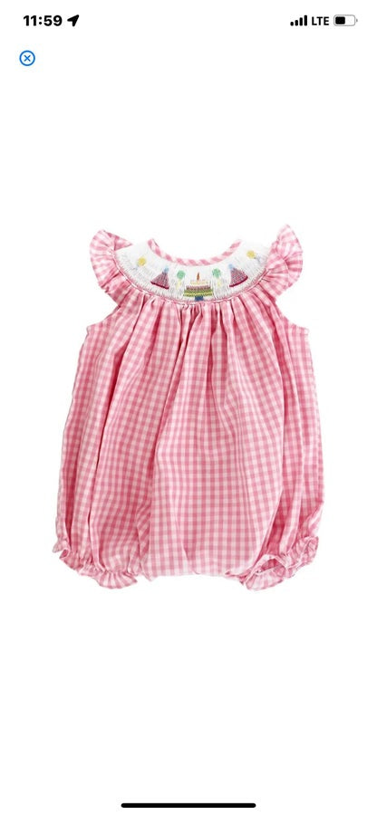 J. Bailey Girls Smocked Birthday Bubble