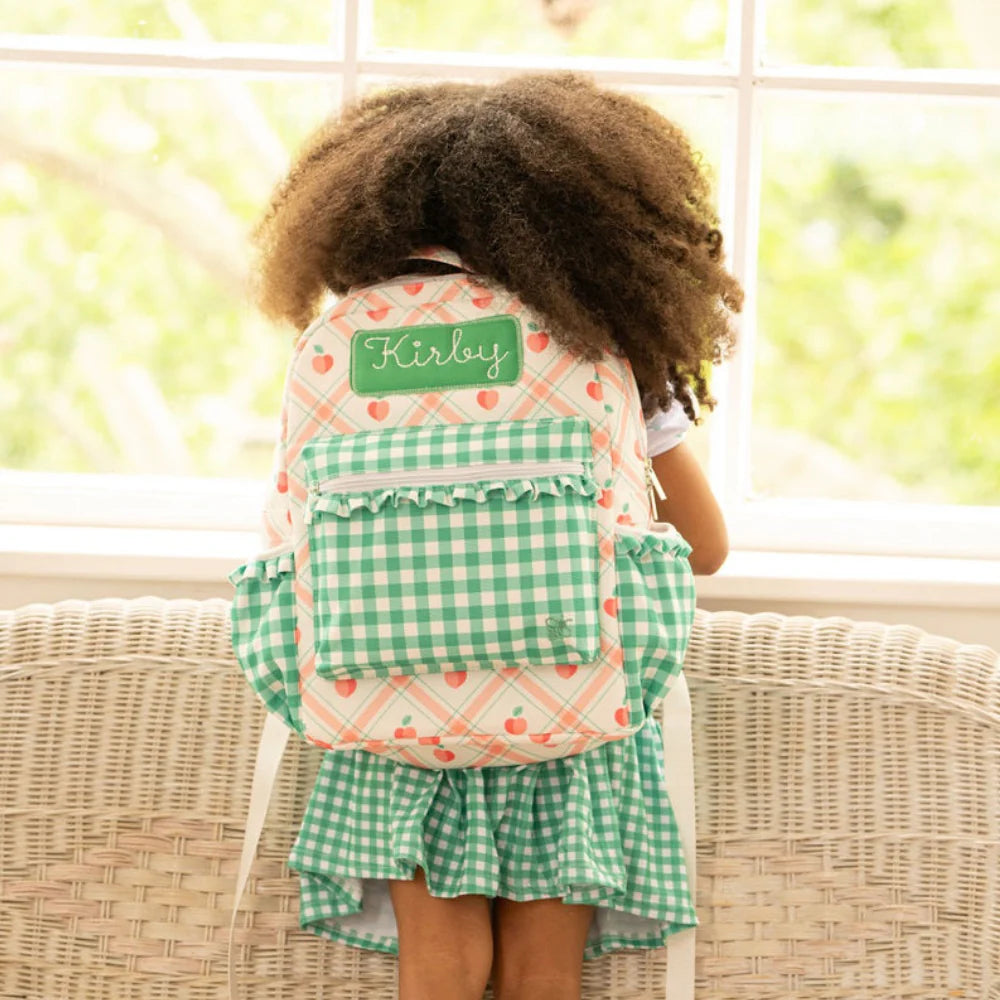 Backpack- Peaches Plaid (monogram included)